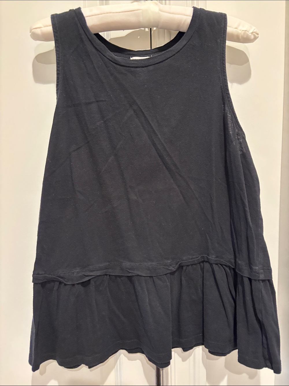Old Navy Black Ruffle-Hem Tank Top